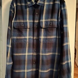 Filson Men’s Scout Shirt Long Sleeve Blue Indigo Size Medium Excellent Condition